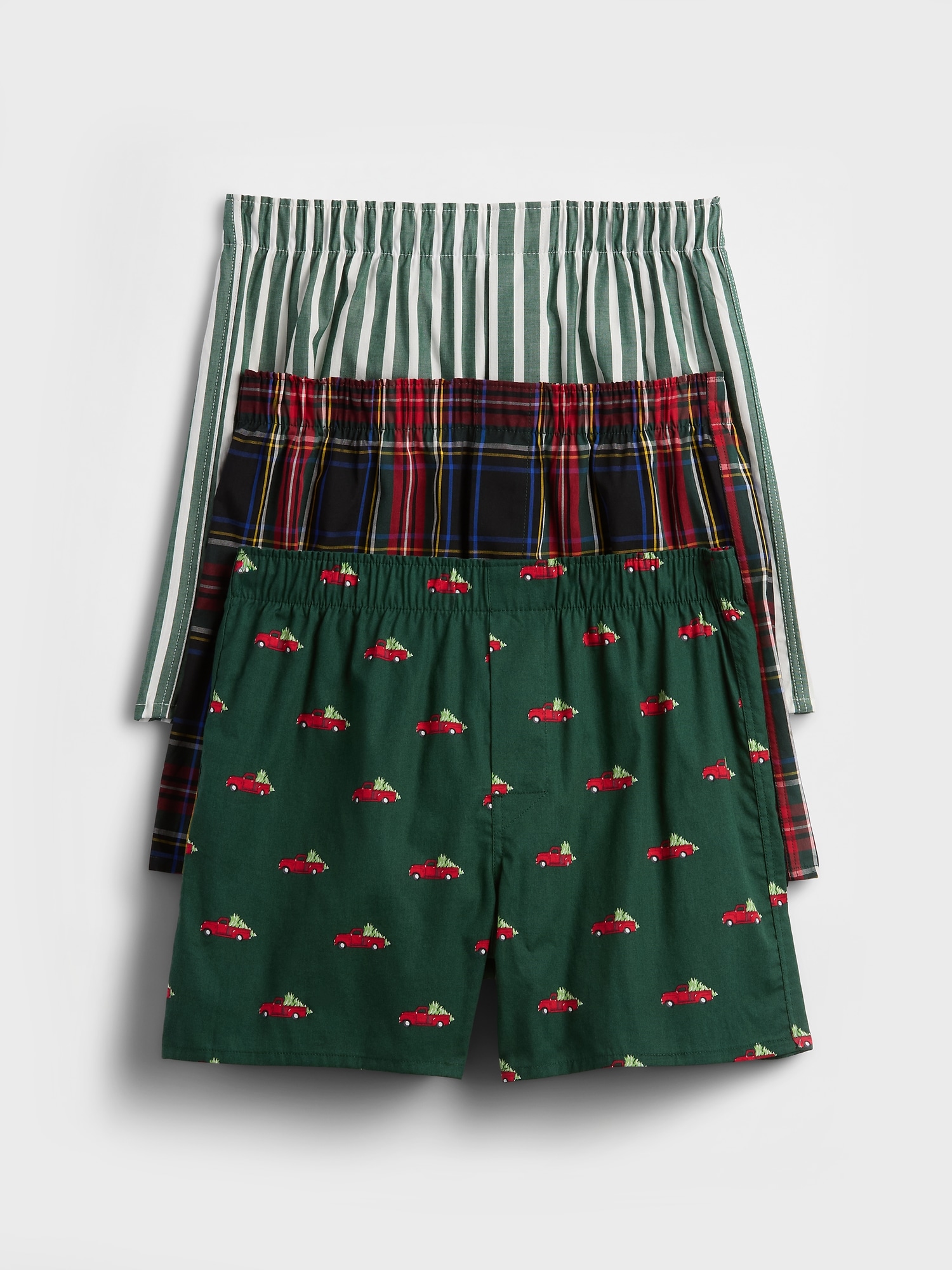 Boxers (3-Pack) - Pine Green Stripe