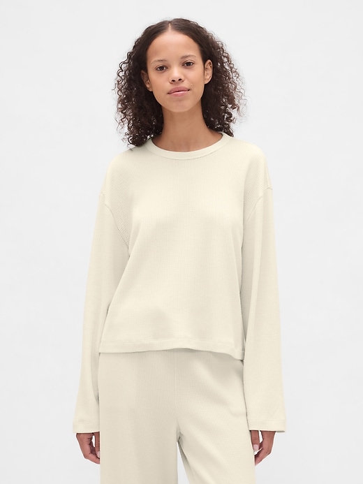 Image number 1 showing, Waffle Crop PJ Top