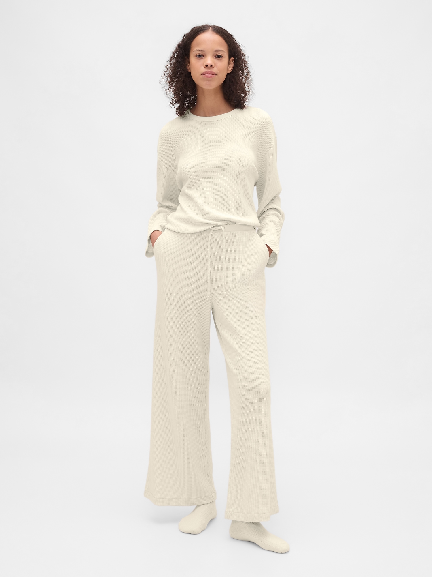 Waffle Wide-Leg PJ Pants