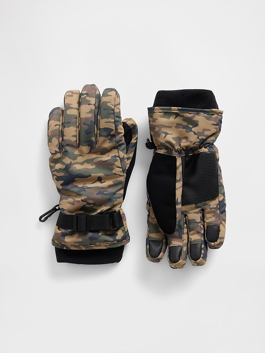 Image number 1 showing, Kids Camo Snow Gloves