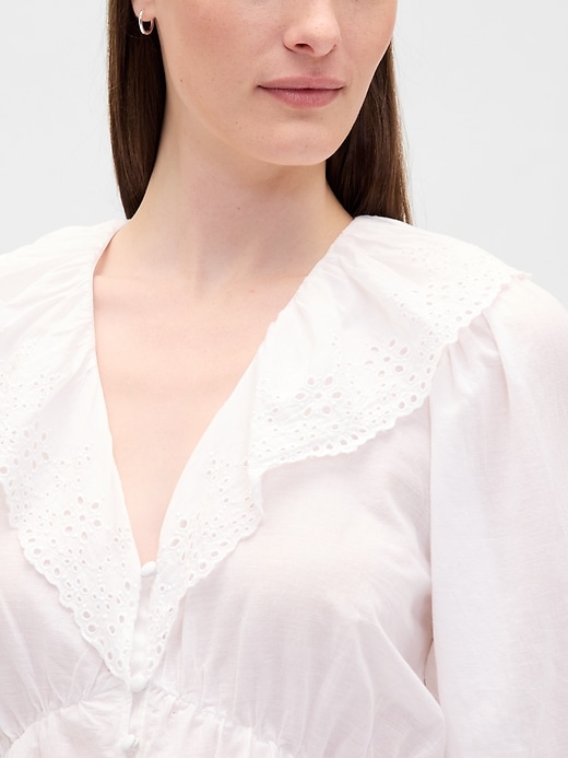 Image number 4 showing, Ruffle Collar V-Neck Top