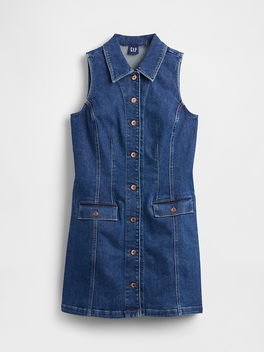 Image number 5 showing, Denim Collared Mini Shift Dress
