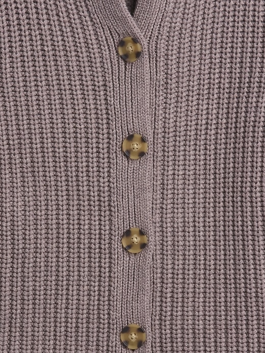 Image number 4 showing, 100% Cotton Collared Crop Cardigan Sweater