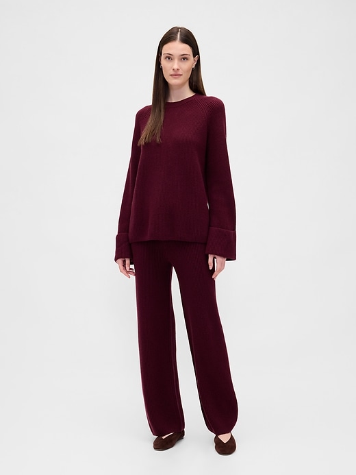 Image number 1 showing, CashSoft Shaker-Stitch Sweater Pants