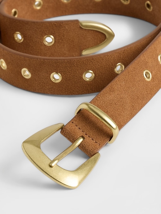 Image number 3 showing, Suede Grommet Belt