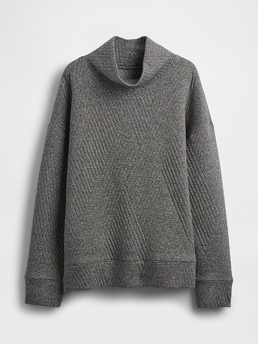 Image number 4 showing, GapFit Quilted Jacquard Knit Funnel-Neck Pullover