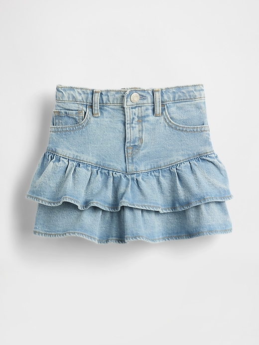 Image number 2 showing, Baby & Toddler Denim Tiered Ruffle Skirt