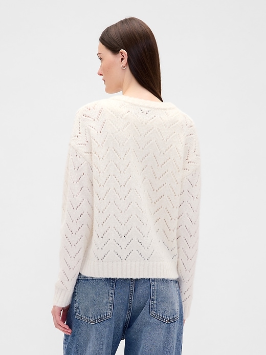 Image number 3 showing, Fuzzy Pointelle Cardigan