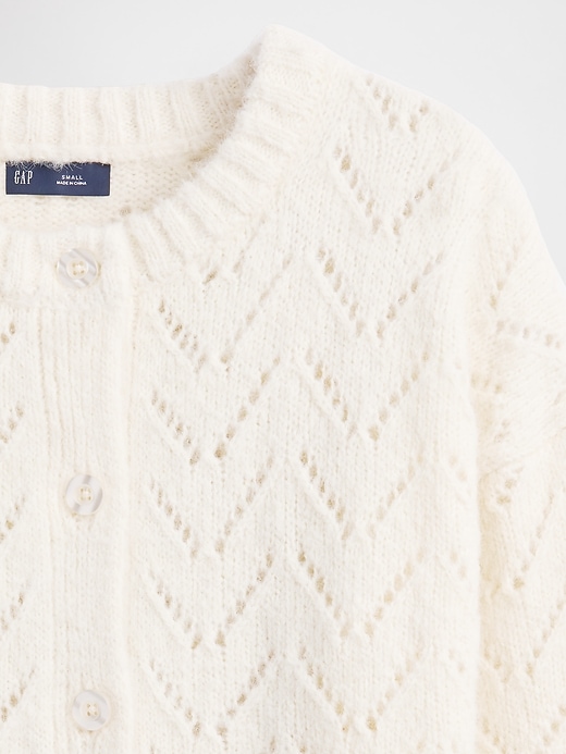 Image number 4 showing, Fuzzy Pointelle Cardigan