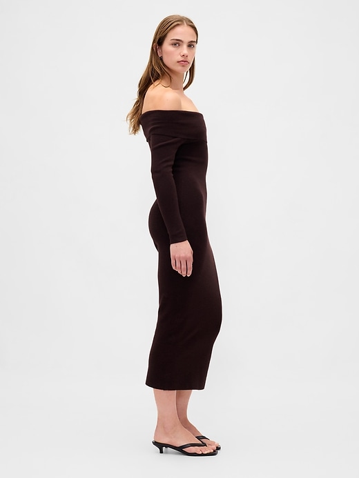 Image number 3 showing, CashSoft Stretch Off-Shoulder Midi Sweater Dress