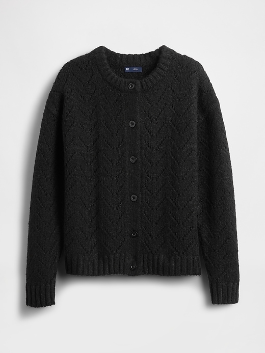 Image number 5 showing, Fuzzy Pointelle Cardigan