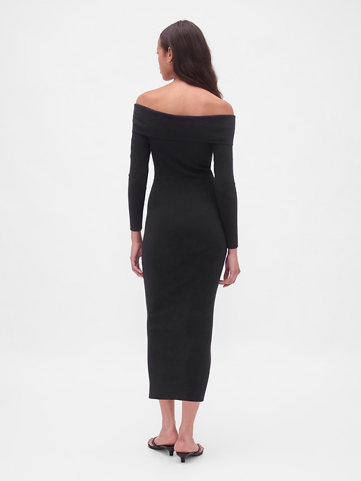 Image number 2 showing, CashSoft Stretch Off-Shoulder Midi Sweater Dress