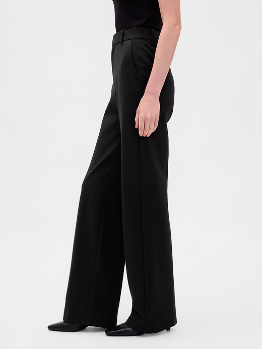Image number 3 showing, High Rise Double Knit Wide-Leg Pants
