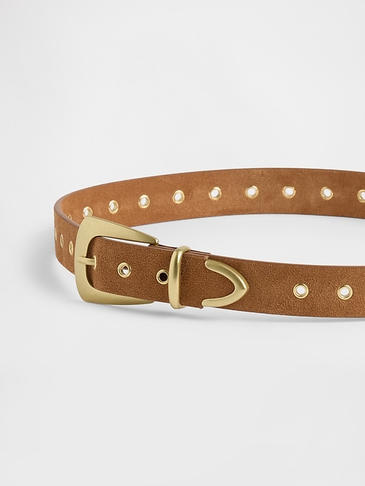 Image number 4 showing, Suede Grommet Belt