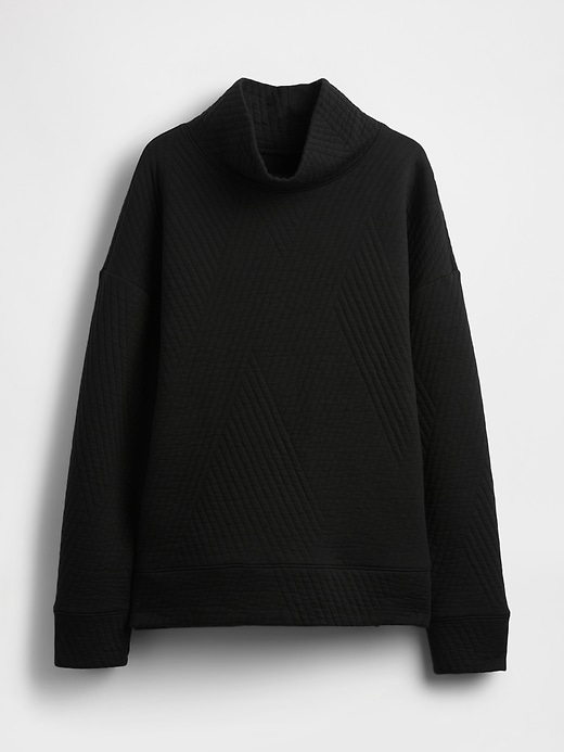 Image number 4 showing, GapFit Quilted Jacquard Knit Funnel-Neck Pullover