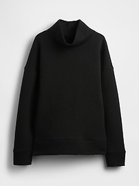 Image number 4 showing, GapFit Quilted Jacquard Knit Funnel-Neck Pullover