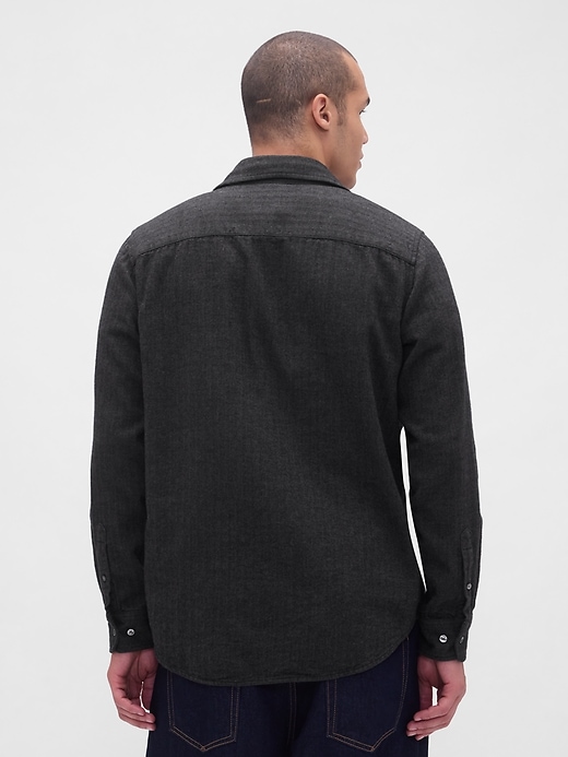 Image number 3 showing, Organic Cotton Relaxed Flannel Shirt