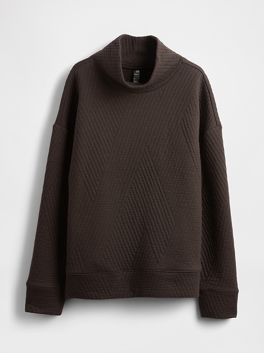 Image number 4 showing, GapFit Quilted Jacquard Knit Funnel-Neck Pullover