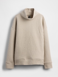 Image number 4 showing, GapFit Quilted Jacquard Knit Funnel-Neck Pullover