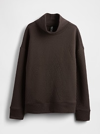 Image number 4 showing, GapFit Quilted Jacquard Knit Funnel-Neck Pullover