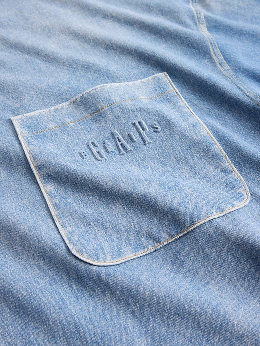 Image number 7 showing, Gap × BÉIS Adult Knit Denim Pocket T-Shirt