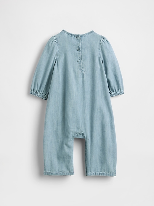 Image number 2 showing, Baby Denim Ruffle One-Piece
