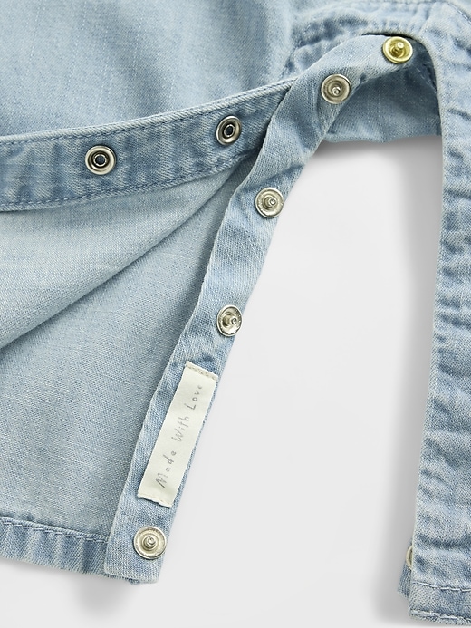 Image number 3 showing, Baby Denim Ruffle One-Piece