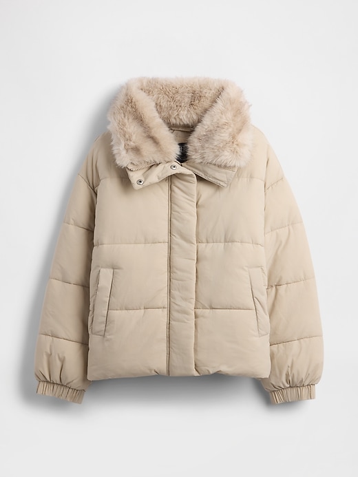 Image number 5 showing, Faux Fur-Trim Puffer Jacket