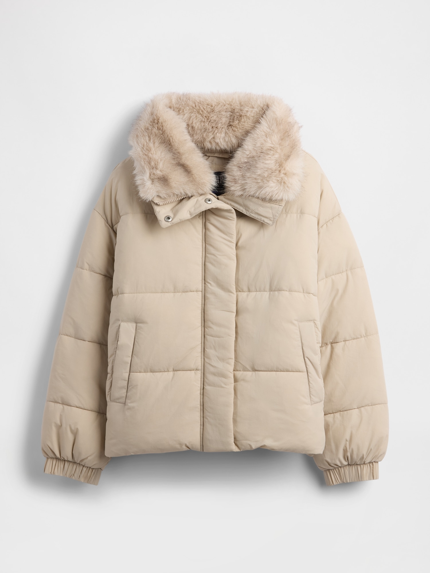 Faux Fur-Trim Puffer Jacket | Gap