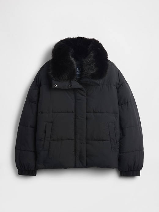 Image number 5 showing, Faux Fur-Trim Puffer Jacket