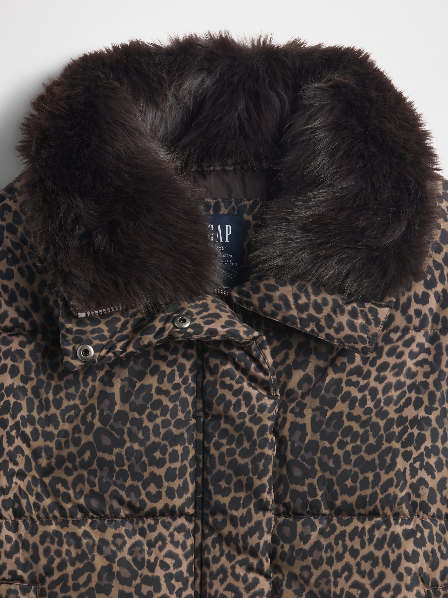 Faux Fur-Trim Puffer Jacket