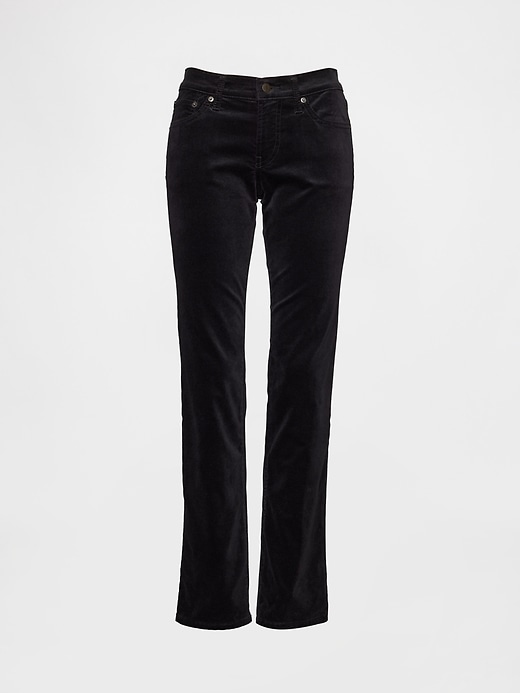 Image number 7 showing, Low Rise Velvet '90s Slim Straight Pants