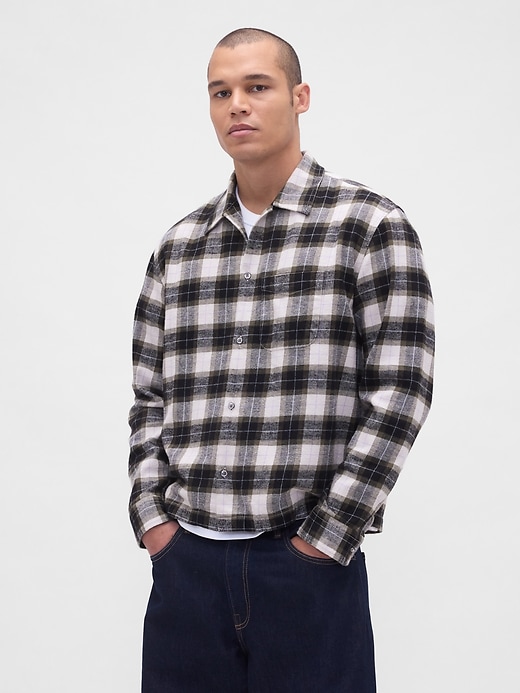 Image number 1 showing, Organic Cotton Relaxed Flannel Shirt