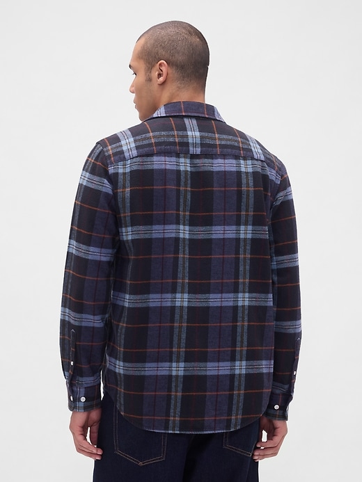 Image number 3 showing, Organic Cotton Relaxed Flannel Shirt