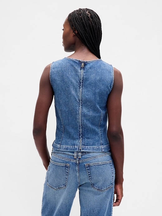 Image number 3 showing, Denim Crop Shell Tank Top