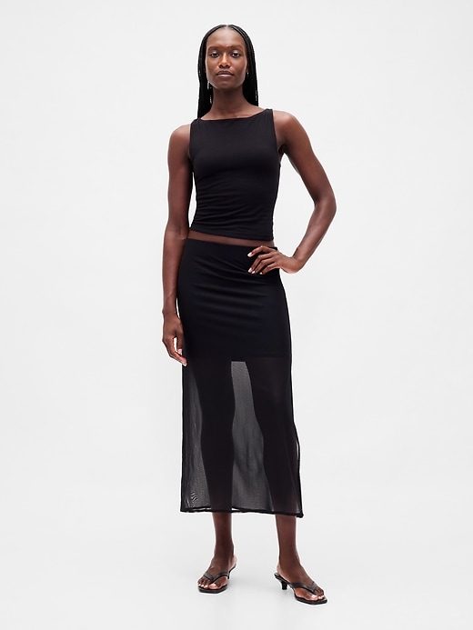 Image number 1 showing, Mesh Midi Skirt