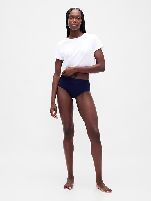 Image number 3 showing, Organic Stretch Cotton High Rise Bikini