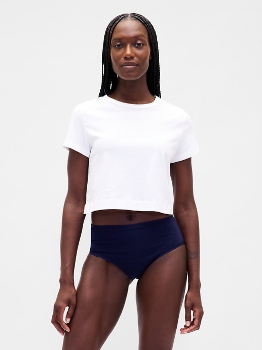 Image number 1 showing, Organic Stretch Cotton High Rise Bikini