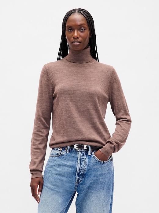 Image number 1 showing, 100% Merino Wool Turtleneck Sweater