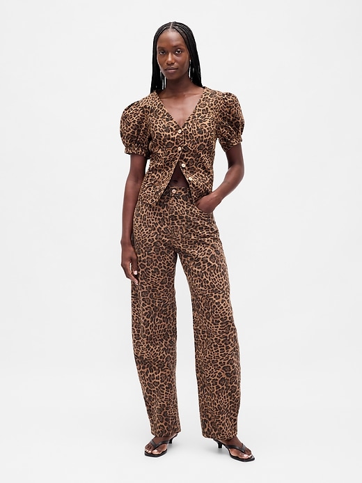 Image number 5 showing, Puff-Sleeve Seamed Top