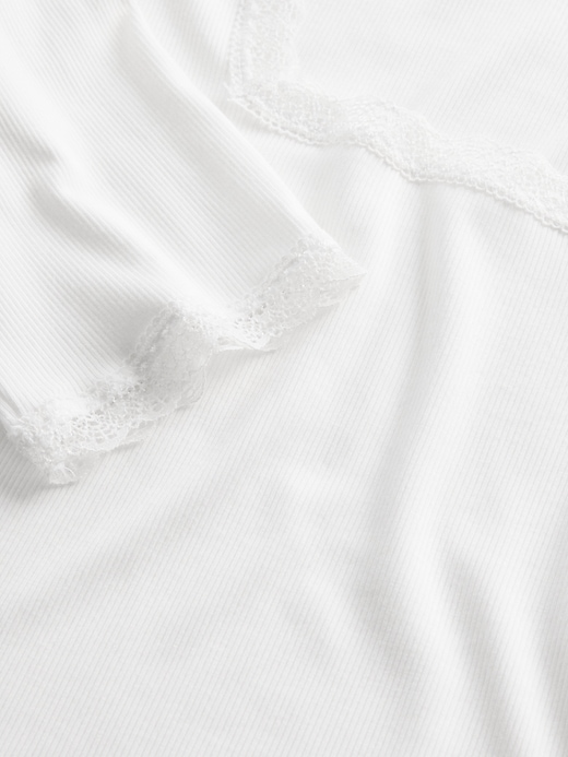 Image number 4 showing, Modal Rib Lace-Trim Square-Neck T-Shirt