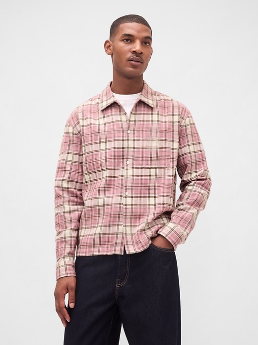 Image number 1 showing, Organic Cotton Relaxed Flannel Shirt