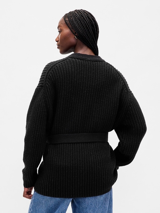 Image number 3 showing, Cotton-Blend Wrap Cardigan Sweater