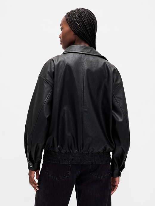 Image number 3 showing, Oversized Vegan Leather Jacket