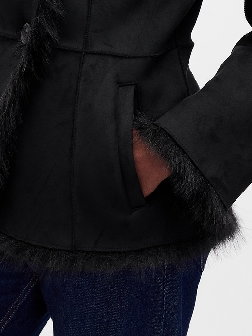 Image number 4 showing, Vegan Suede & Faux Fur Jacket