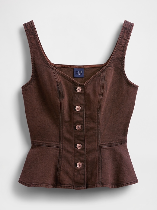 Image number 5 showing, Denim Peplum Tank Top