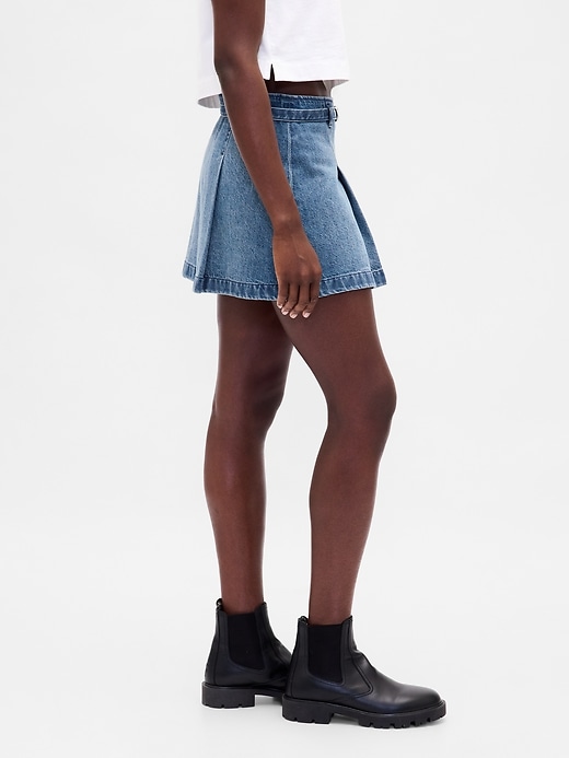 Image number 3 showing, Denim Belted Mini Skirt