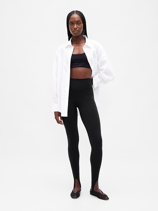 Image number 1 showing, GapFit Smooth High Rise Stirrup Leggings
