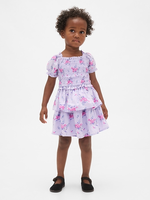 Image number 1 showing, Baby & Toddler Smocked Puff-Sleeve Dress