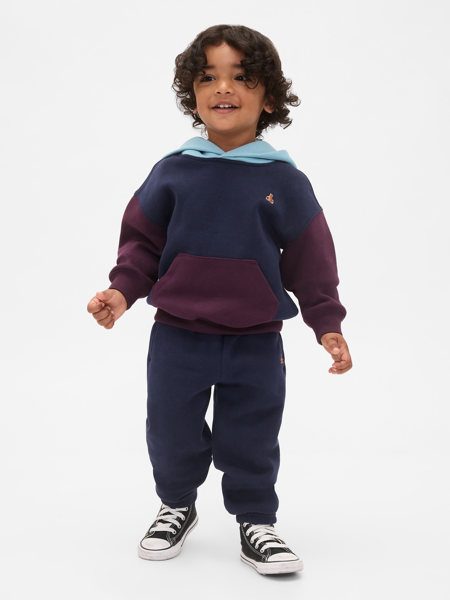 Baby & Toddler VintageSoft Colorblock Hoodie Set - Dark Night Navy